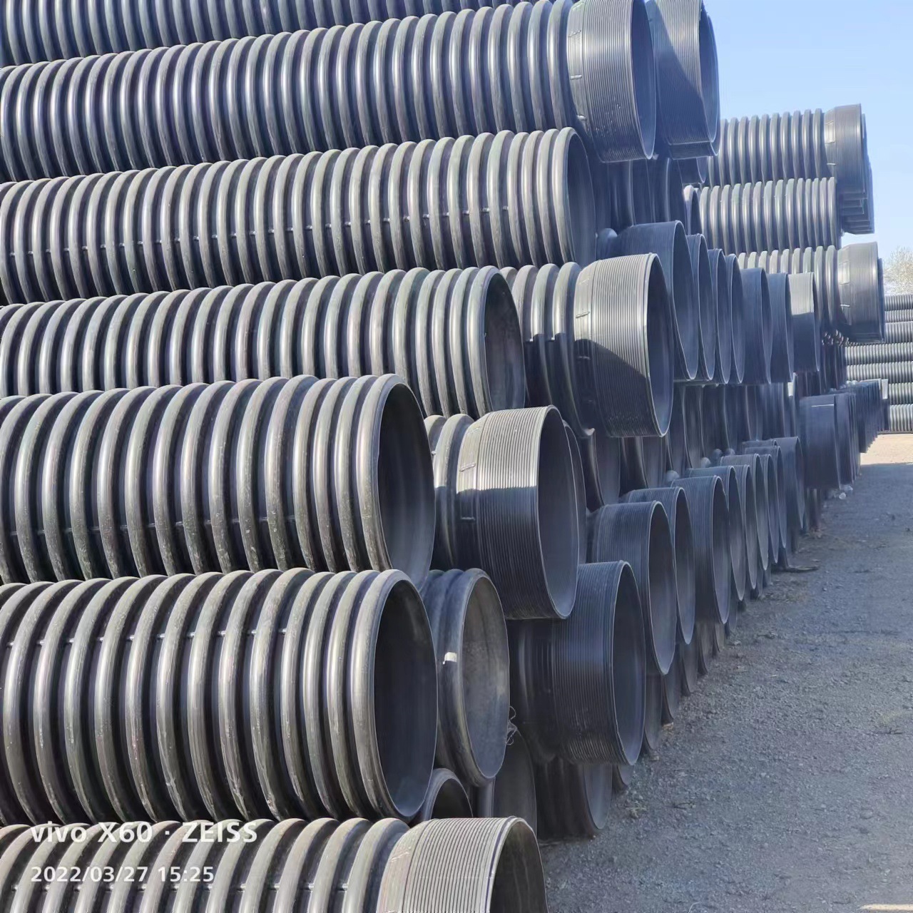 加工定制hdpe双壁波纹管500雨水管 600污水管 市政螺纹排污排水管