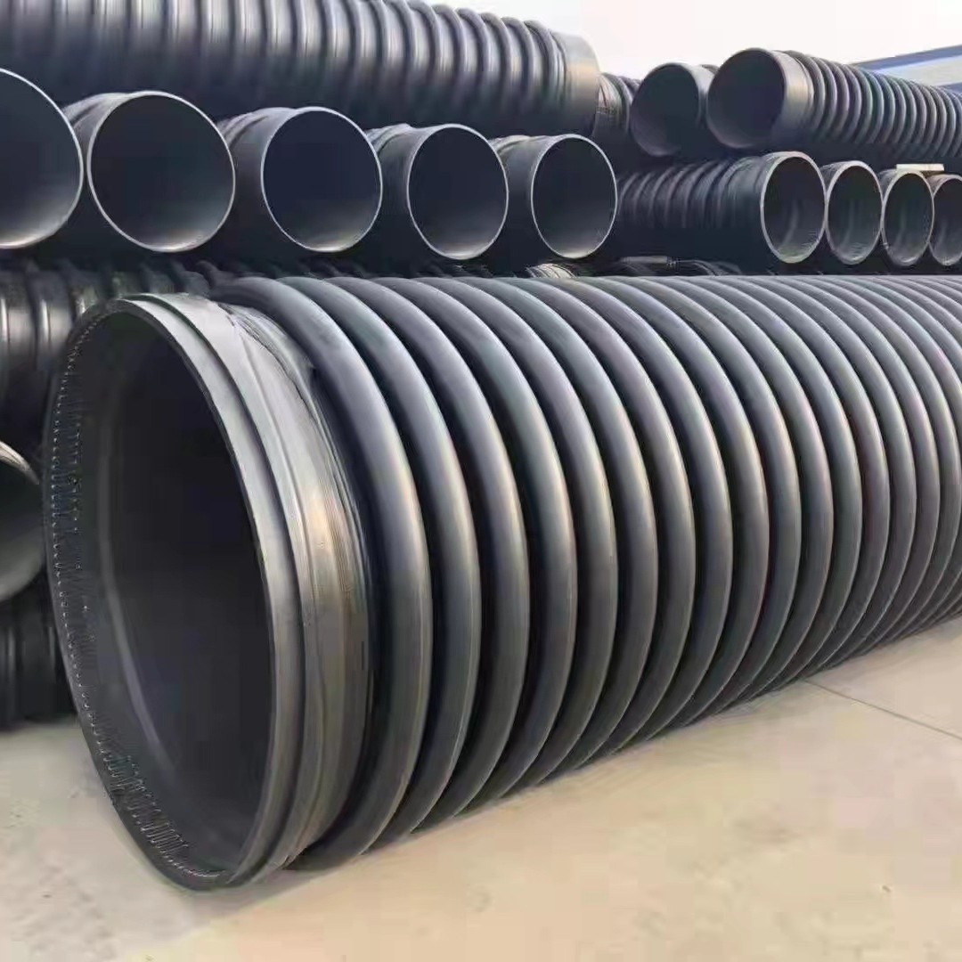 加工定制HDPE克拉管 大口径增强螺旋排污管 pe缠绕结构双壁波纹管